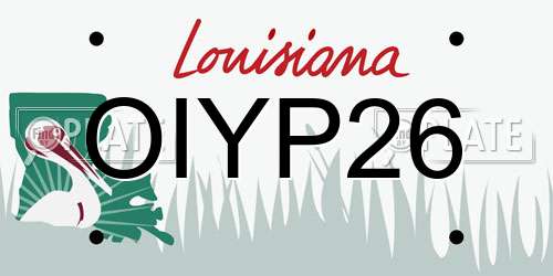 OIYP26 Louisiana License Plate
