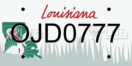 OJD0777 Louisiana License Plate