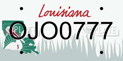 OJO0777 Louisiana License Plate
