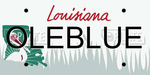 OLEBLUE Louisiana License Plate