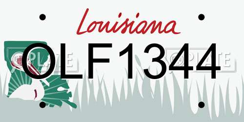 OLF1344 Louisiana License Plate