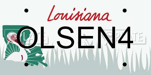 OLSEN4 Louisiana License Plate