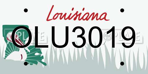 OLU3019 Louisiana License Plate