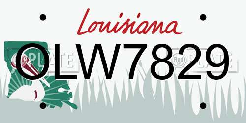OLW7829 Louisiana License Plate