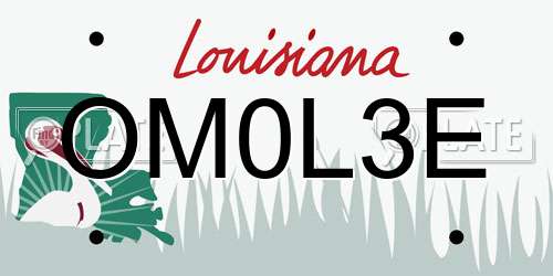 OM0L3E Louisiana License Plate
