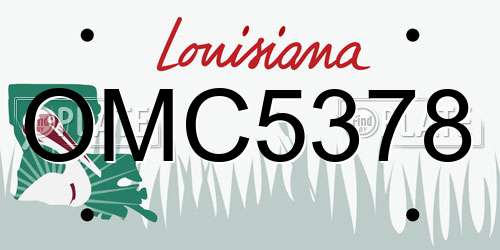OMC5378 Louisiana License Plate