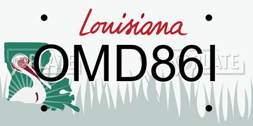OMD86I Louisiana License Plate