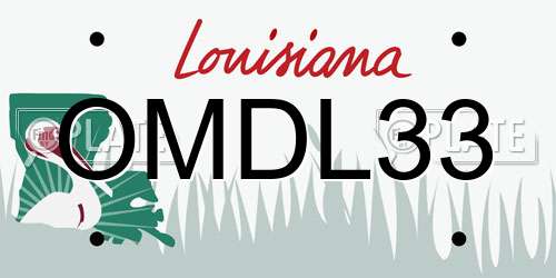OMDL33 Louisiana License Plate