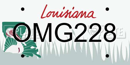 OMG228 Louisiana License Plate