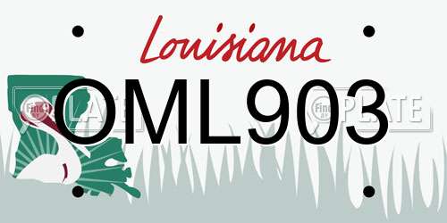 OML903 Louisiana License Plate