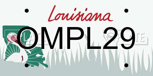OMPL29 Louisiana License Plate