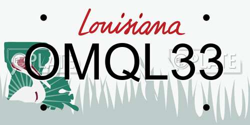 OMQL33 Louisiana License Plate