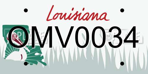 OMV0034 Louisiana License Plate