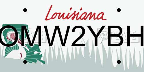 OMW2YBH Louisiana License Plate