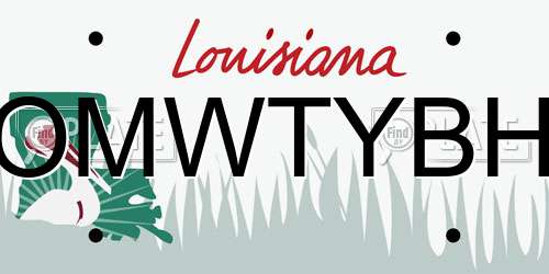 OMWTYBH Louisiana License Plate