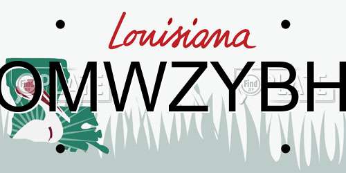 OMWZYBH Louisiana License Plate