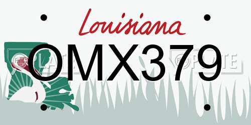 OMX379 Louisiana License Plate