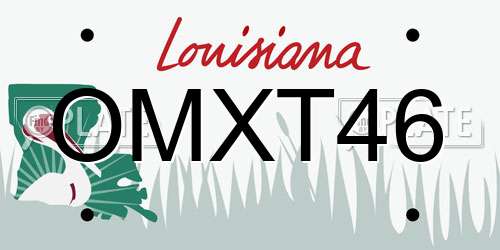 OMXT46 Louisiana License Plate