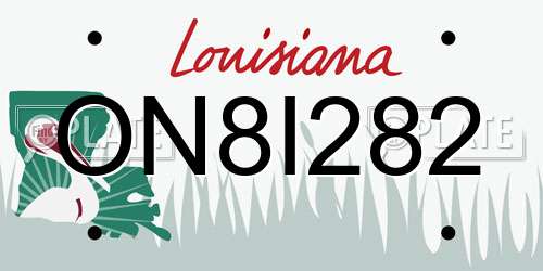 ON8I282 Louisiana License Plate