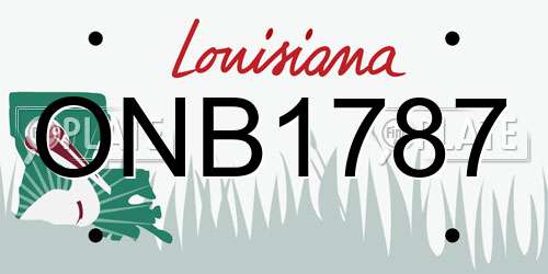 ONB1787 Louisiana License Plate