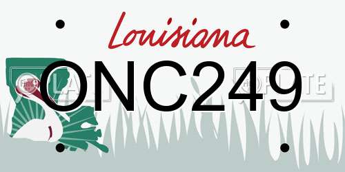 ONC249 Louisiana License Plate