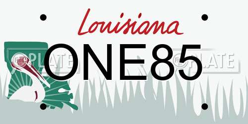 ONE85 Louisiana License Plate