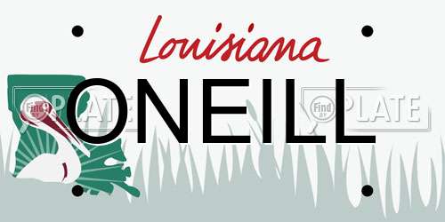 ONEILL Louisiana License Plate