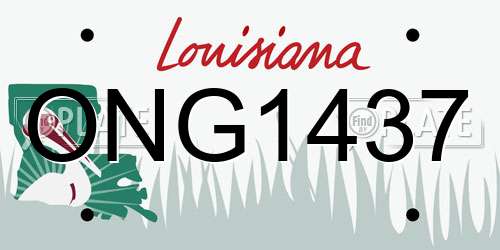 ONG1437 Louisiana License Plate