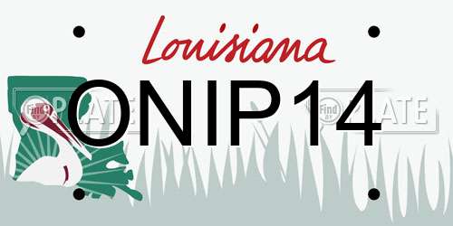 ONIP14 Louisiana License Plate