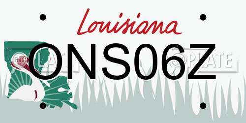ONS06Z Louisiana License Plate