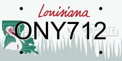 ONY712 Louisiana License Plate
