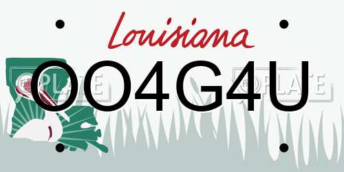 OO4G4U Louisiana License Plate