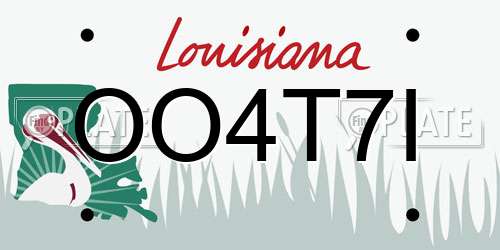 OO4T7I Louisiana License Plate