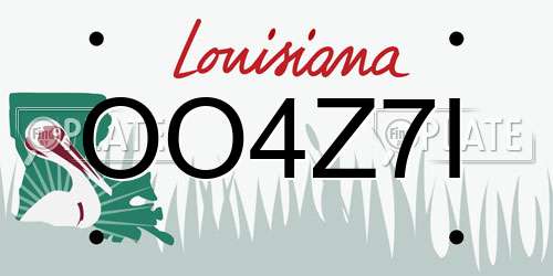 OO4Z7I Louisiana License Plate