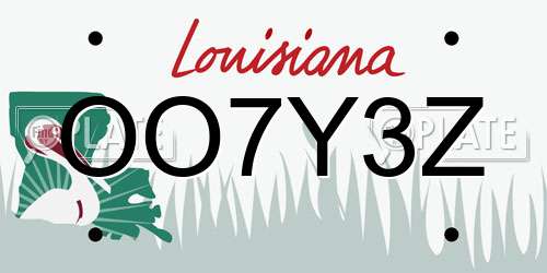 OO7Y3Z Louisiana License Plate