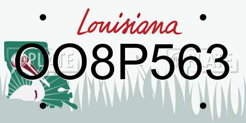 OO8P563 Louisiana License Plate