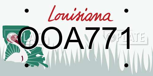 OOA771 Louisiana License Plate