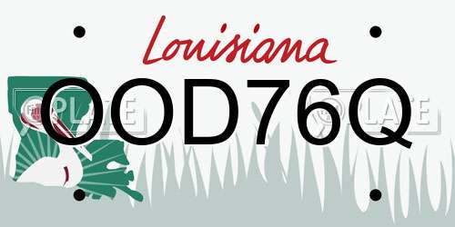 OOD76Q Louisiana License Plate