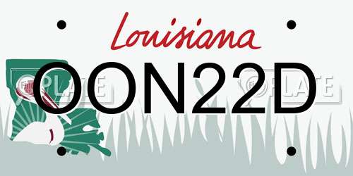 OON22D Louisiana License Plate