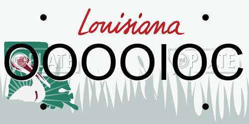 OOOOIOC Louisiana License Plate