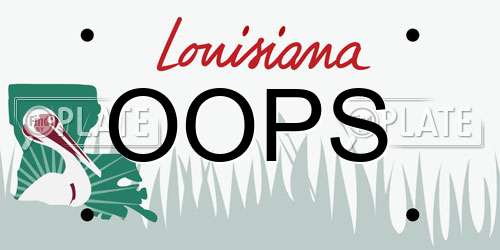 OOPS Louisiana License Plate