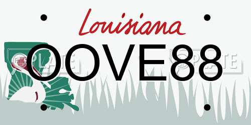 OOVE88 Louisiana License Plate