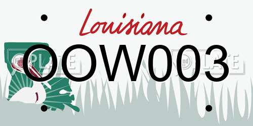 OOW003 Louisiana License Plate