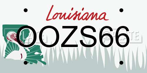 OOZS66 Louisiana License Plate
