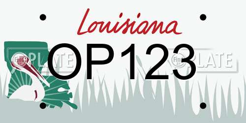 OP123 Louisiana License Plate