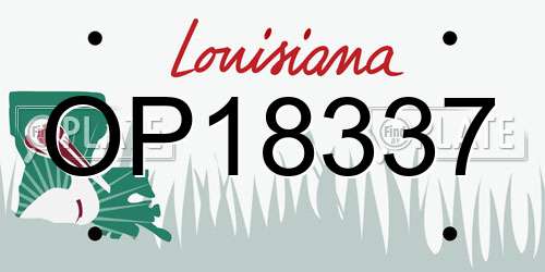 OP18337 Louisiana License Plate