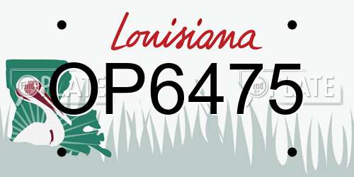 OP6475 Louisiana License Plate