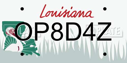 OP8D4Z Louisiana License Plate