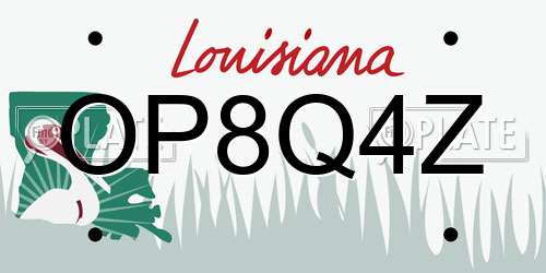 OP8Q4Z Louisiana License Plate
