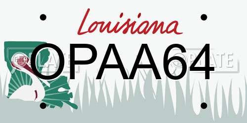 OPAA64 Louisiana License Plate